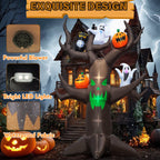 Witchwood™ Coolmade 9ft Halloween Inflatable Tree Decoration with pumpkin, Ghost, Owl, Blow up Yard Inflatables with Built-in LEDs for Garden Lawn Indoor Party Decor