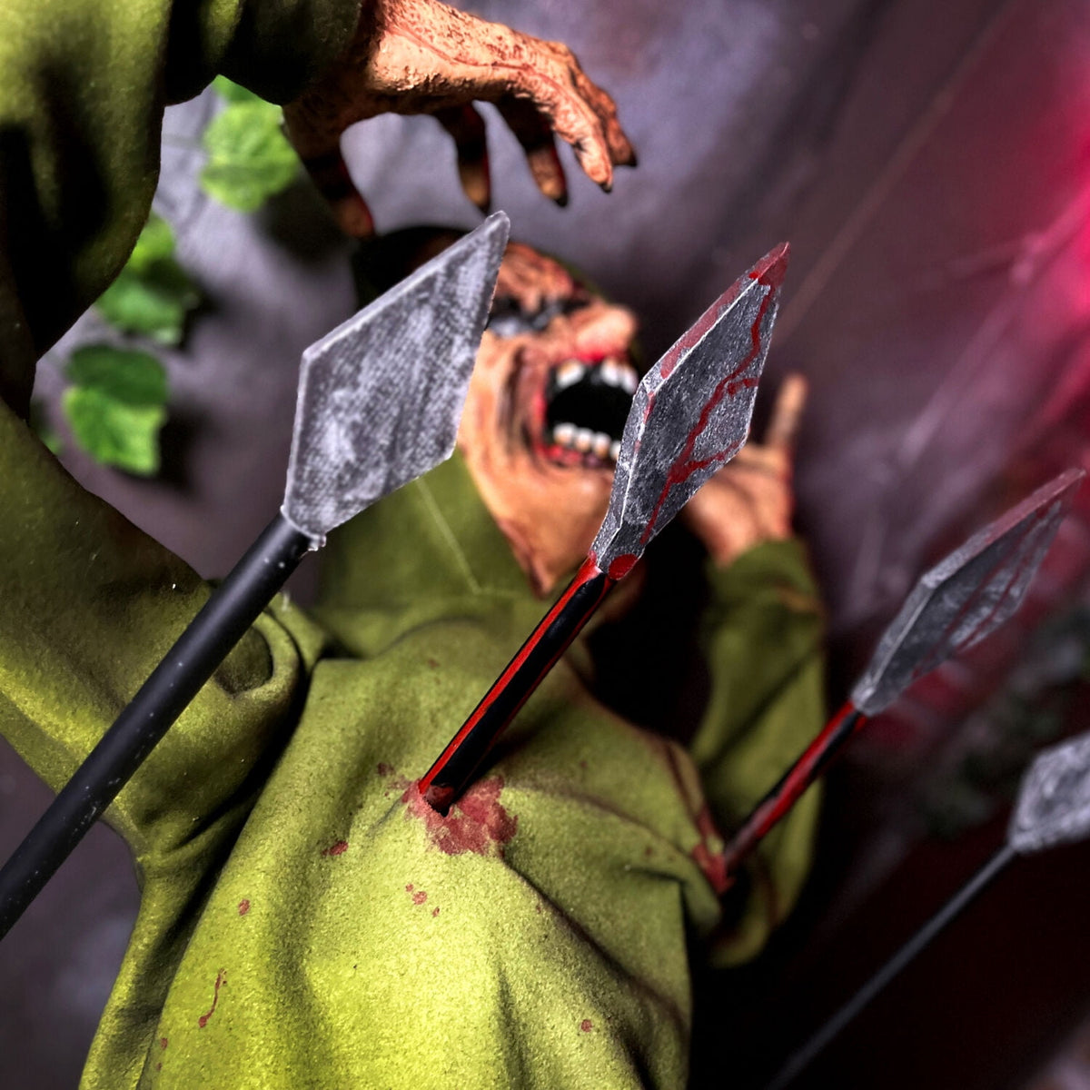 Witchwood™ 4.4 ft Voice-Sensor Impaled Zombie Halloween Animatronic, HHIMPZOMB-1FLSA