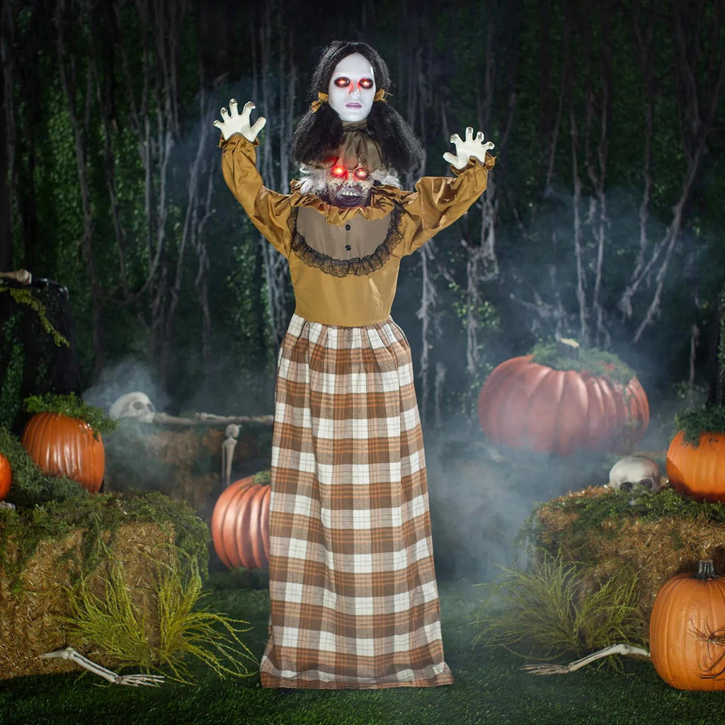 Witchwood™ 5 Ft. Standing Creepy Woman Plastic Pop-Up Halloween Decoration