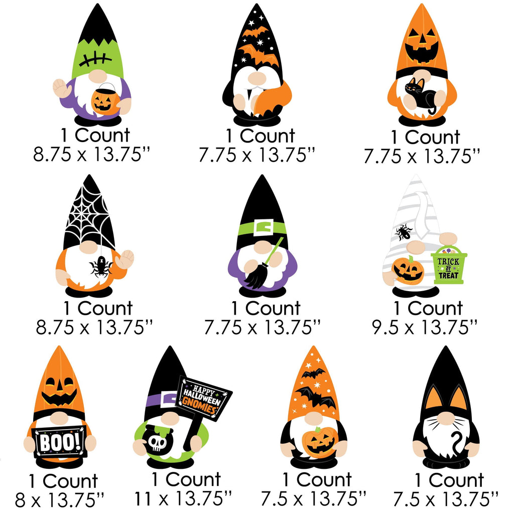 Witchwood™ Big Dot of Happiness Halloween Gnomes - Gnome Lawn Decorations - Outdoor Spooky Fall Party Yard Decorations - 10 Piece