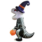 Witchwood™ 8 FT Halloween Inflatable Skeleton Dinosaur with Build-in LEDs Pumpkin Decorations,Halloween Outdoor Decorations Blow up Yard Decorations