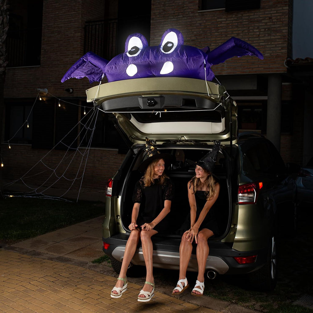 Witchwood™ Zone Tech 6 FT Inflatable Bat Car Trunk Decor with Built-in LEDs, Blow Up Decoration for Halloween (1-Pack)