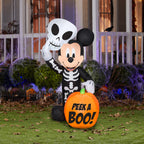 Witchwood™ Airblown Inflatables 4FT Tall Halloween Inflatable Disney Mickey Mouse with Pumpkin