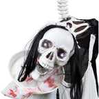 Witchwood™ 57" Animated LED Lighted Head-in-Hand Skeleton Maid Halloween Decoration