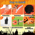 Witchwood™ 8.7ft Halloween Inflatables Pumpkins 7 Blow Up Decor with Witches Hat, Built-in LED Lights for Halloween Party, Yard, Garden, Lawn