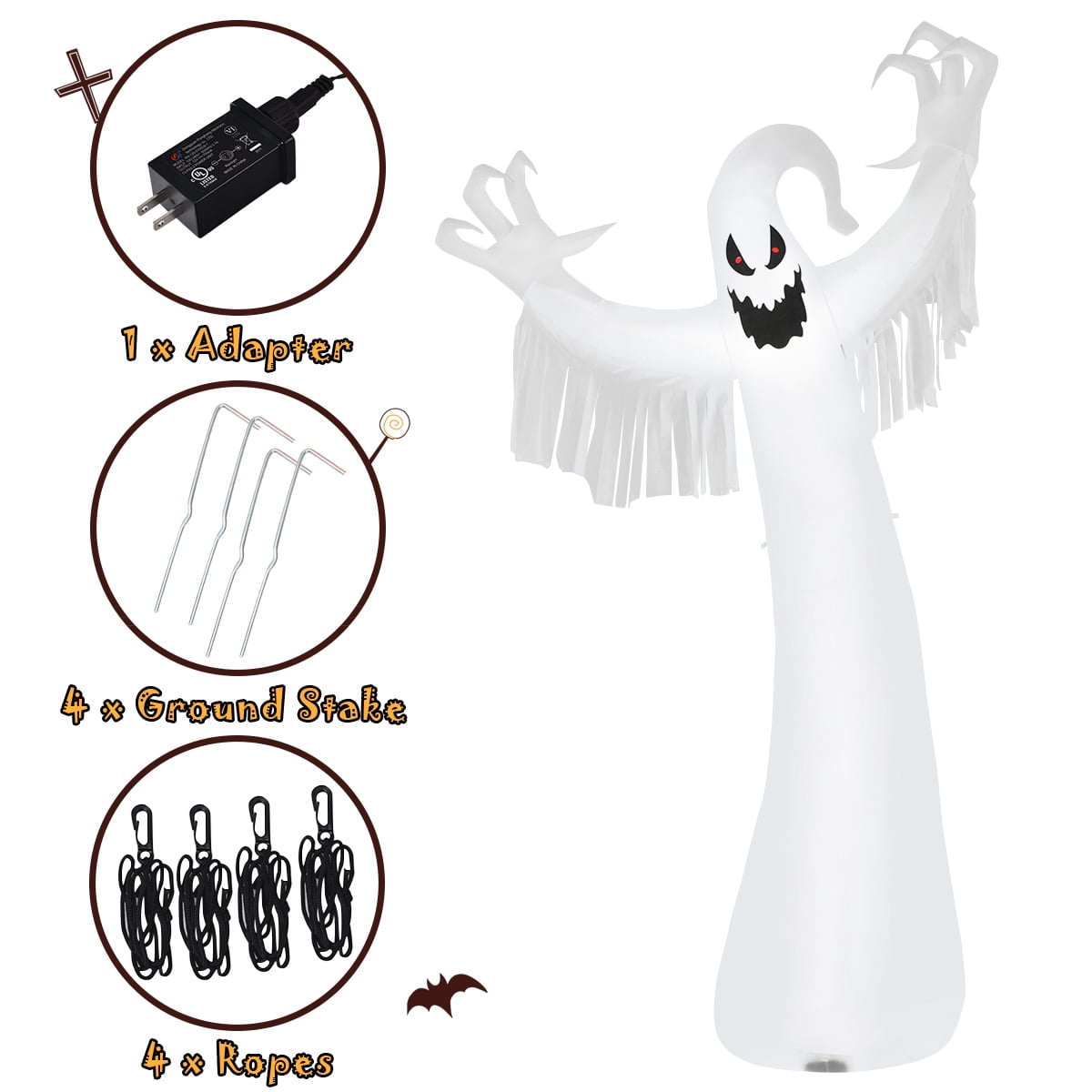 Witchwood™ Topbuy Ghost Blow Up Halloween Outdoor Yard Inflatable, with LED Lights 12'