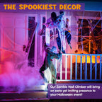 Witchwood™ 2 Pack 47 inch Halloween Decor Climbing Zombie Skeleton with Bloodstains,Halloween Hanging Decorations Indoor and Outdoor Yard Decorations