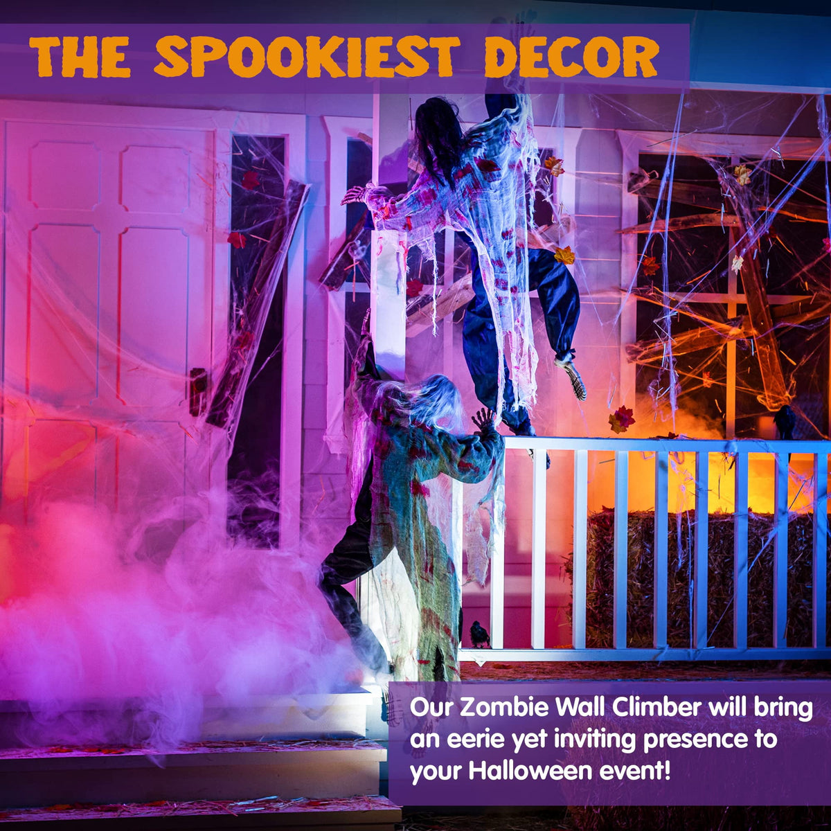 Witchwood™ 2 Pack 47 inch Halloween Decor Climbing Zombie Skeleton with Bloodstains,Halloween Hanging Decorations Indoor and Outdoor Yard Decorations