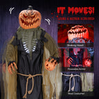 Witchwood™ 7FT Halloween Animatronic Standing Pumpkin Man The Sound Activated Halloween Prop