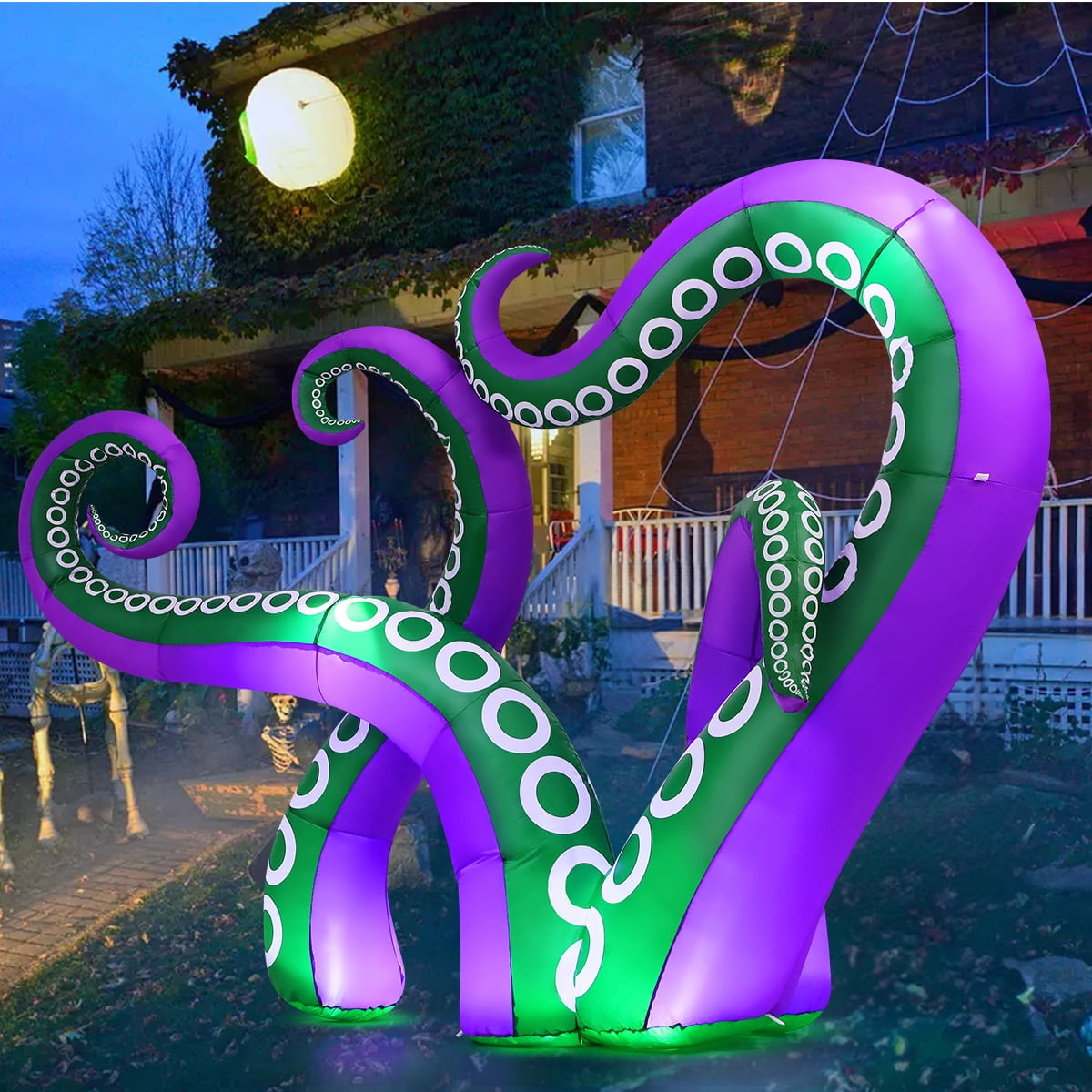 Witchwood™ Halloween Inflatables 7.2 FT Octopus Tentacles Inflatable with Built-in LEDs, Halloween Inflatable Octopus Blow Up Octopus Tentacles, Outdoor Halloween Decorations Clearance for Holiday Party