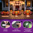 Witchwood™ (2 pack) 2.6ft Remote Control Halloween Inflatable with Music Lights,Pumpkin Spider Car Blow ups Rc Car,Indoor Outdoor Decorations
