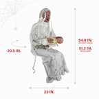 Witchwood™ 2.9 ft Animatronic Gravely Granny by Tekky Halloween Decoration with Motion-Activated Sounds, HHGRVLYGRNY-1FLSA