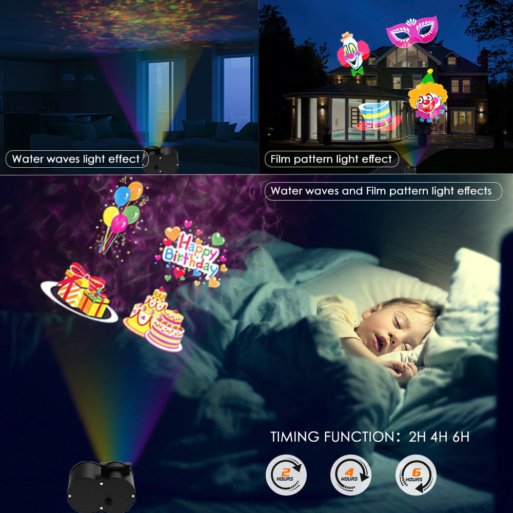 Witchwood™ Outdoor HD projector light, remote control 16 switchable modes, Christmas Halloween celebrations, birthdays, weddings and parties, waterproof light show