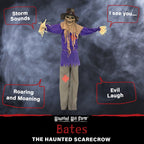 Witchwood™ 6 ft Standing Halloween Scarecrow Yard Decoration with LED Green Eyes, HHSCR-5FLS