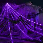Witchwood™ Scidweet Halloween Decorations Outdoor, 350 LED Halloween Spider Web Lights with 79" Giant Spider for Home Garden Yard Decor