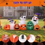Witchwood™ (2 pack) 7ft Long Halloween Inflatable with Lights,Pumpkin Ghost for Outdoor Decorations