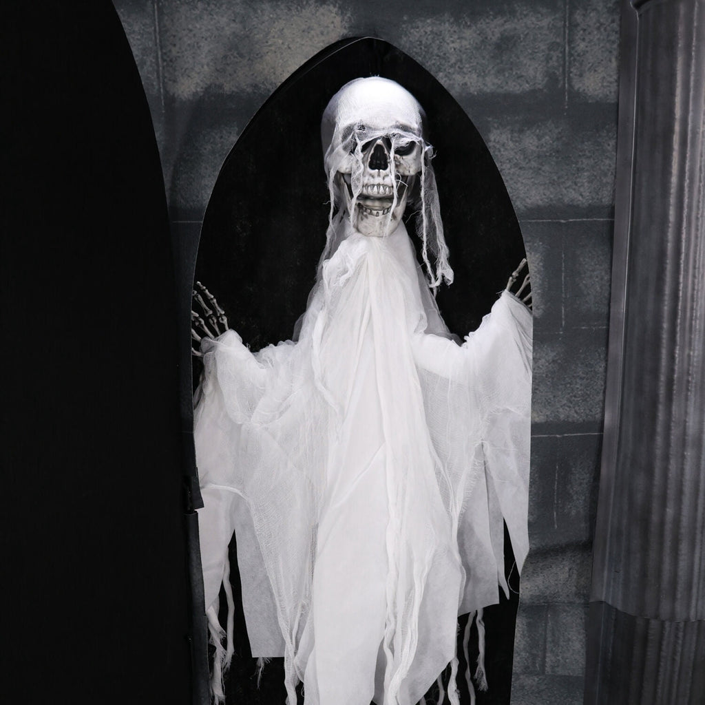 Witchwood™ 6.7 ft. Motion-Triggered Mausoleum Halloween Animatronic by Tekky, HHMAUSOLEUM-1FLSA