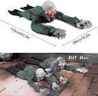 Witchwood™ Halloween Animated Decorations, Outdoor Crawling Zombie with Horror Sound & Glowing Eyes, Zombie Ground breaker Ghost for Graveyard, Lawn, Haunted House Prop Decor