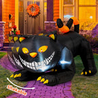 Witchwood™ Halloween Inflatable 6 FT Black Cat Inflatable Moving Head, Scary Halloween Decorations Black Cat with LED Lights Built-in, Halloween Outdoor Decorations Clearance for Holiday/Party/Yard/Garden