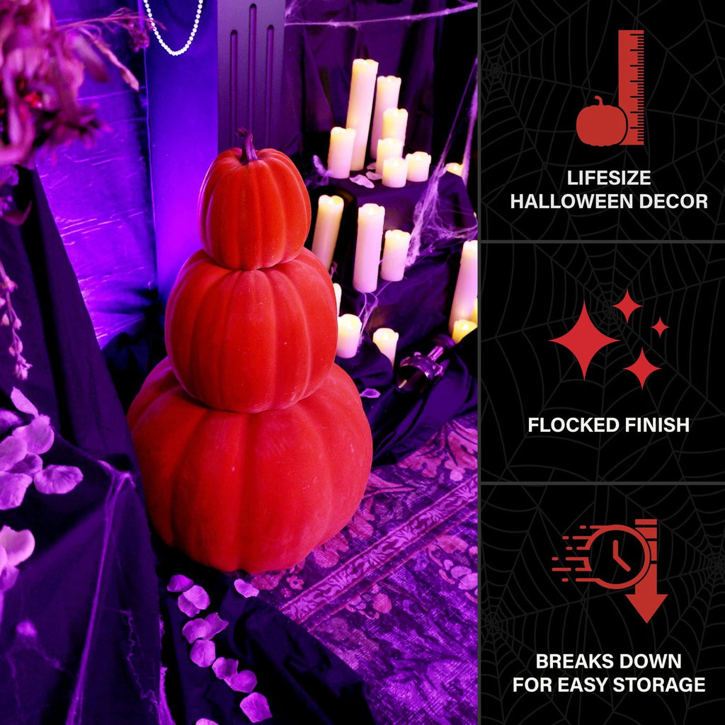 Witchwood™ Pumpkin Stack Orange Halloween & Thanksgiving Décor with Stakes, 2.4-Ft