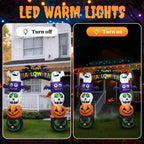 Witchwood™ 8.2' Halloween Inflatables Pumpkin Ghost Archway, Blow up Hallowee Decorations with Built-in LED Lights for Holiday