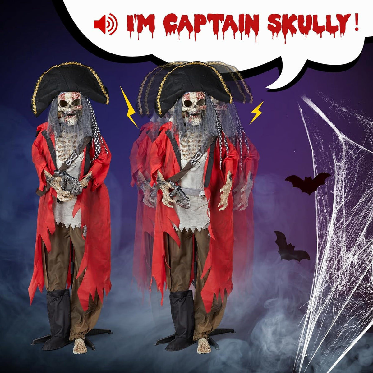 Witchwood™ VINGLI 6.3FT Halloween Decor Animatronics Outdoor Decorations with Voice Control for Indoor Party Prop, Outdoor Lawn Patio Yard Decor House Garden, Pirate