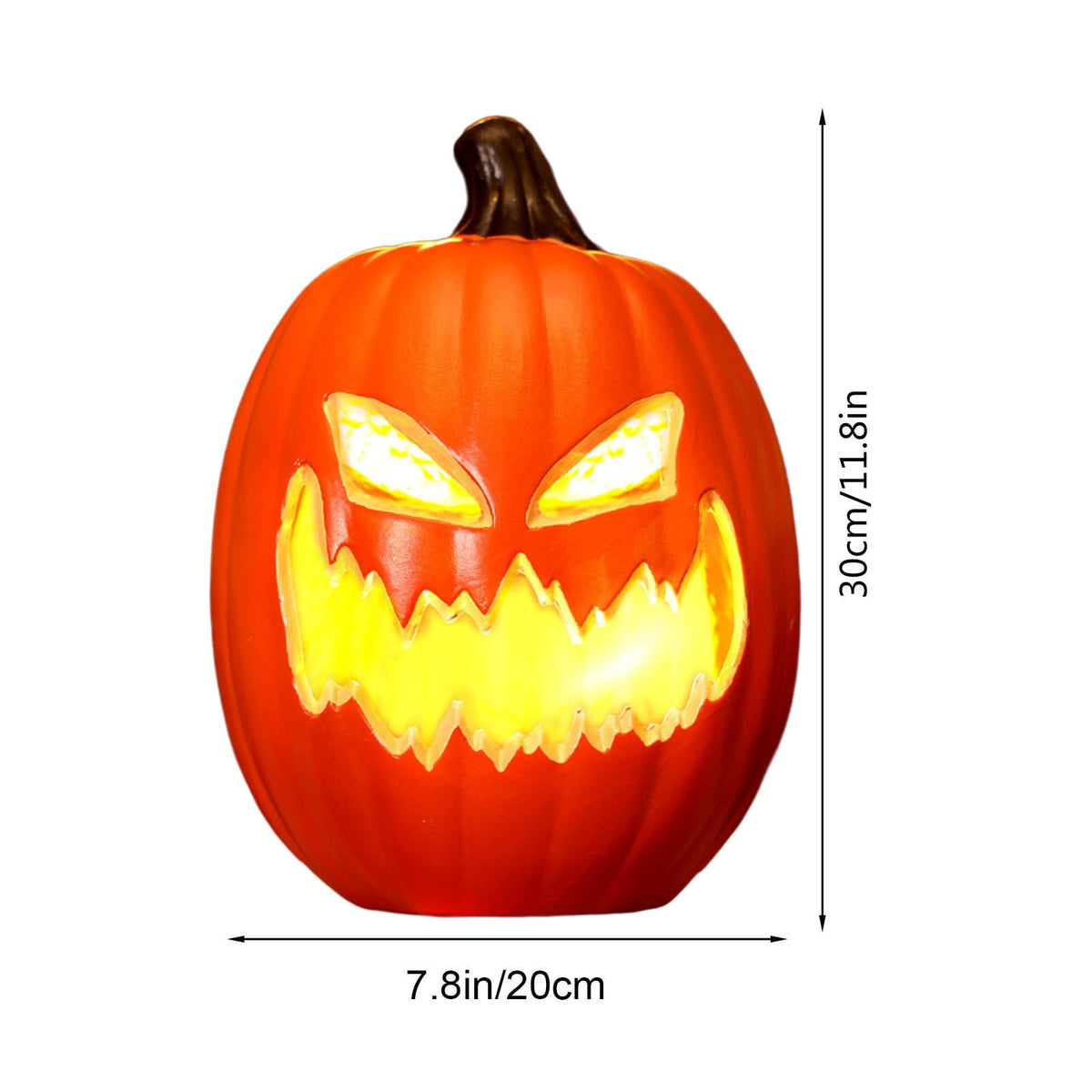 Witchwood™ Halloween LED Light Up Pumpkin Decorations for Home,12" Blow Molded Jack O Lantern with Realistic Carved Design,Battery Operated Indoor Outdoor Halloween Party Decor,Bar,Yard,Porch