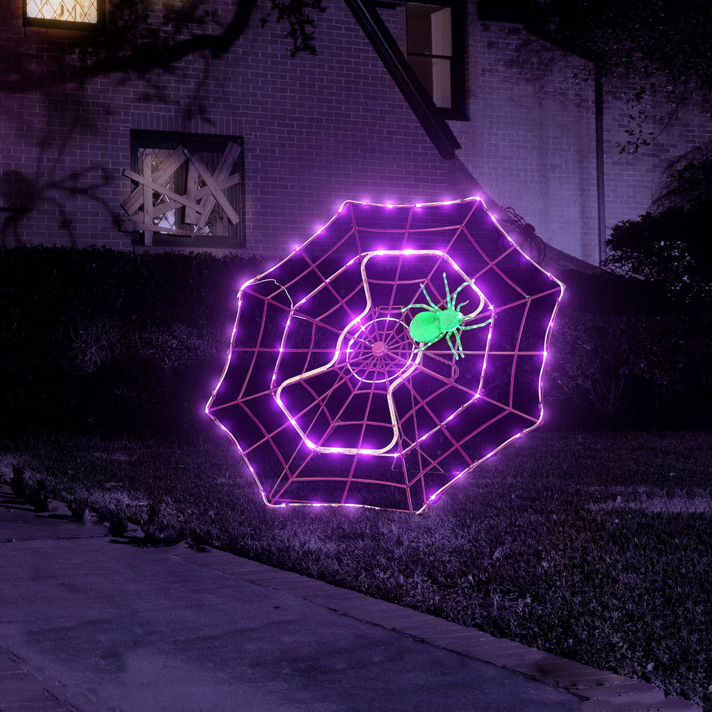 Witchwood™ 4 ft. Outdoor Animated Spider Web - Purple Web