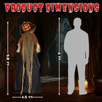 Witchwood™ 6ft Pumpkin Man Animated Animatronic Decoration Creepy Halloween w/ Classic Cape Creepy Cloaked Jack-o'-Lantern for Porch & Yard