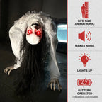 Witchwood™ Lifesize 35" Animatronic Possessed Woman with Lights and Sound, Halloween Decoration,HHLADY-11FLSA