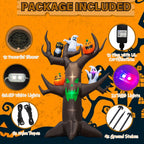 Witchwood™ Coolmade 9ft Halloween Inflatable Tree Decoration with pumpkin, Ghost, Owl, Blow up Yard Inflatables with Built-in LEDs for Garden Lawn Indoor Party Decor