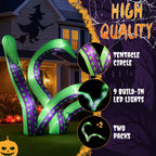 Witchwood™ 7 FT Halloween Inflatables Cape Octopus 2 Pack Giant Octopus Tentacles Halloween Decoration Outdoor