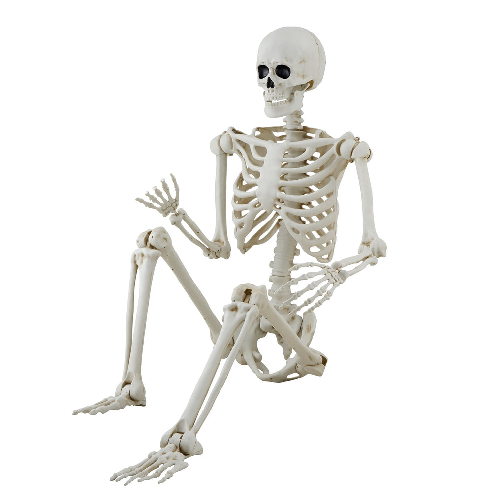 Witchwood™ Hanging Posable Skeleton Decoration, White, 5', Halloween