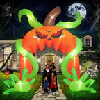 Witchwood™ 12FT Giant Halloween Pumpkin Arch Inflatable with LED Lights, Scary Blow-Up Decoration for Lawn, Garden, and Yard Holiday Party