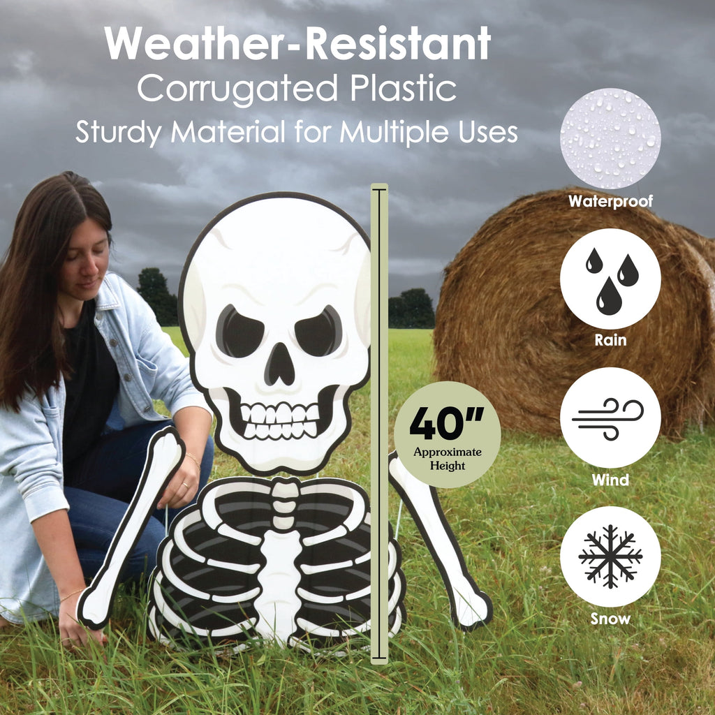 Witchwood™ Big Dot of Happiness Scary Skeleton - Big Skeleton Yard Sign Outdoor Lawn Decorations - Halloween Party Yard Signs