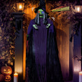 Witchwood™ 12ft Witch Animated Animatronic Decoration Creepy Halloween Hanging Witch w/ Pre-Recorded Screaming