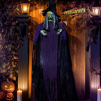 Witchwood™ 12ft Witch Animated Animatronic Decoration Creepy Halloween Hanging Witch w/ Pre-Recorded Screaming