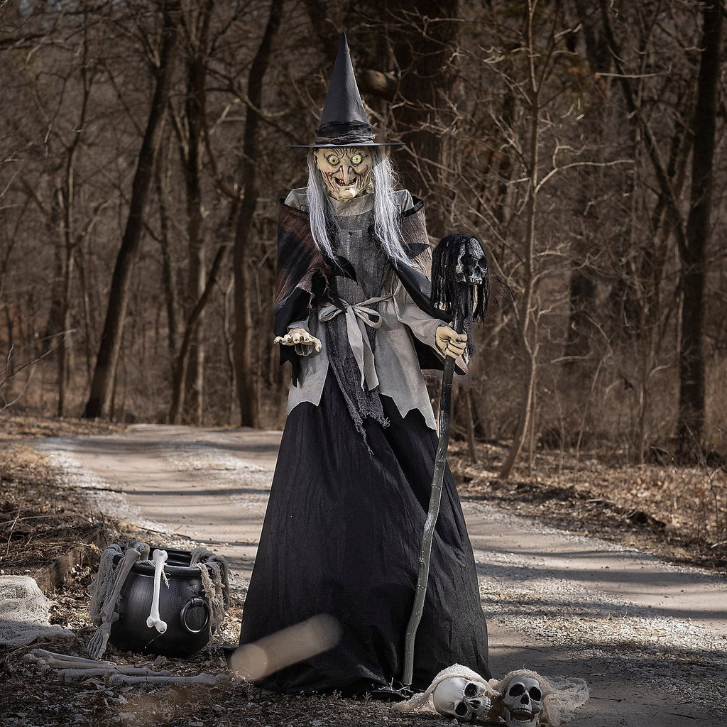 Witchwood™ Animated Lunging Haggard Witch Halloween Decoration - 6 ft