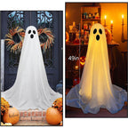 Witchwood™ Halloween Ghost Decorations 8ft Tall Glowing White Fabric Ghost with Light Stand for Front Porch Yard Indoor Outdoor Spooky Party Decor
