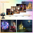 Witchwood™ Outdoor HD projector light, remote control 16 switchable modes, Christmas Halloween celebrations, birthdays, weddings and parties, waterproof light show