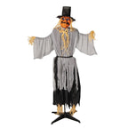 Witchwood™ 5 Ft. 8" Animated Head Turning Pumpkin Scarecrow Halloween Decoration