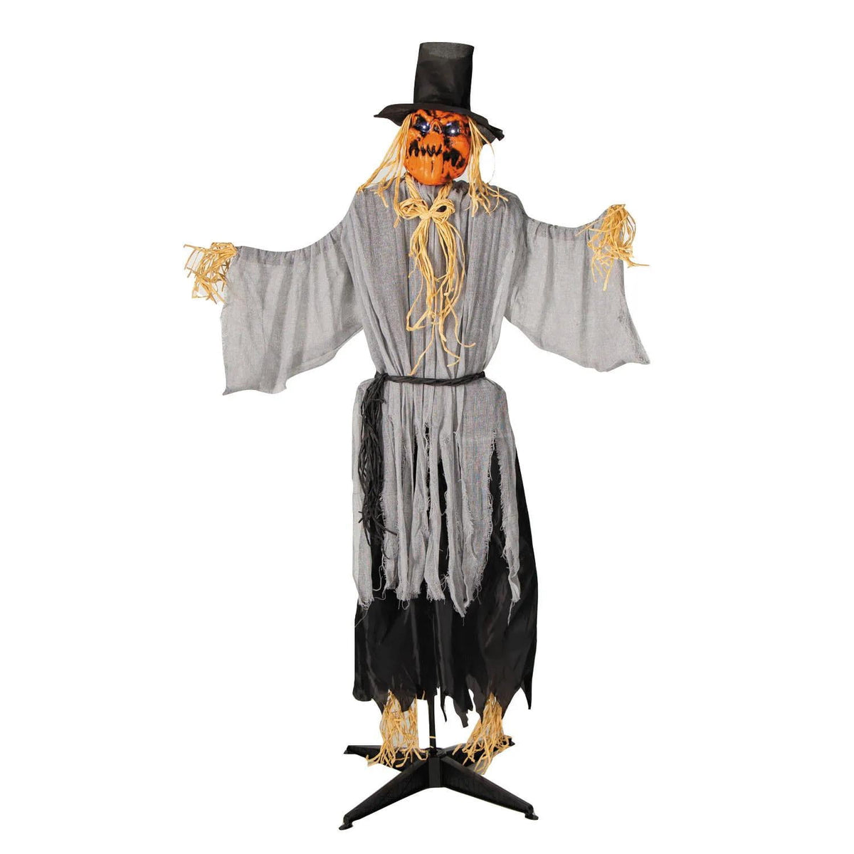 Witchwood™ 5 Ft. 8" Animated Head Turning Pumpkin Scarecrow Halloween Decoration