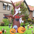 Witchwood™ Halloween Inflatable 11.8 FT Inflatable Halloween Tree, Halloween Inflatable Tree Scary Halloween Blow Up Tree with LED Lights, Outdoor Halloween Decorations Clearance for Halloween/Holiday