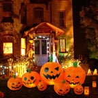 Witchwood™ 8 ft Halloween Inflatable Pumpkin, Giant Lighted Jack-O'-Lantern Blow Up Yard Decoration Waterproof with LED, Blower, Stakes and Tethers