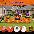 Witchwood™ 8FT Halloween Inflatable Pumpkins Blow ups Outdoor Decorations, Five Pumpkins with LED Lights for Party Yard