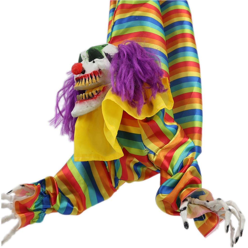 Witchwood™ 47 in Animatronic Hanging Upside Down Clown with Lights and Sound, Halloween Decoration, HHCLOWN-39HLSA