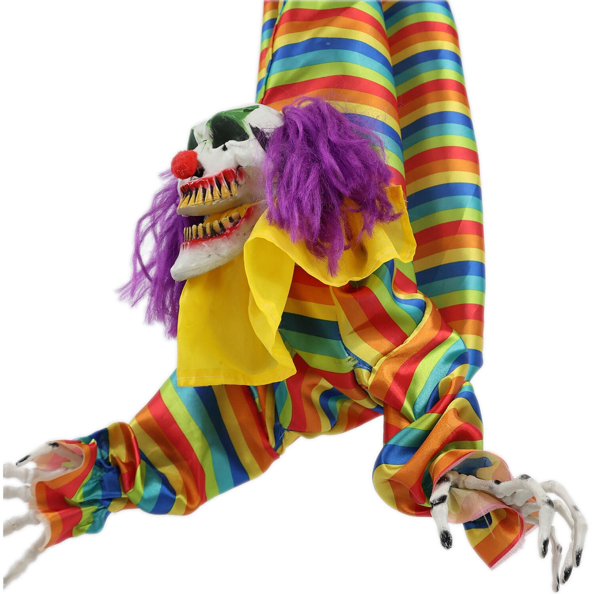 Witchwood™ 47 in Animatronic Hanging Upside Down Clown with Lights and Sound, Halloween Decoration, HHCLOWN-39HLSA