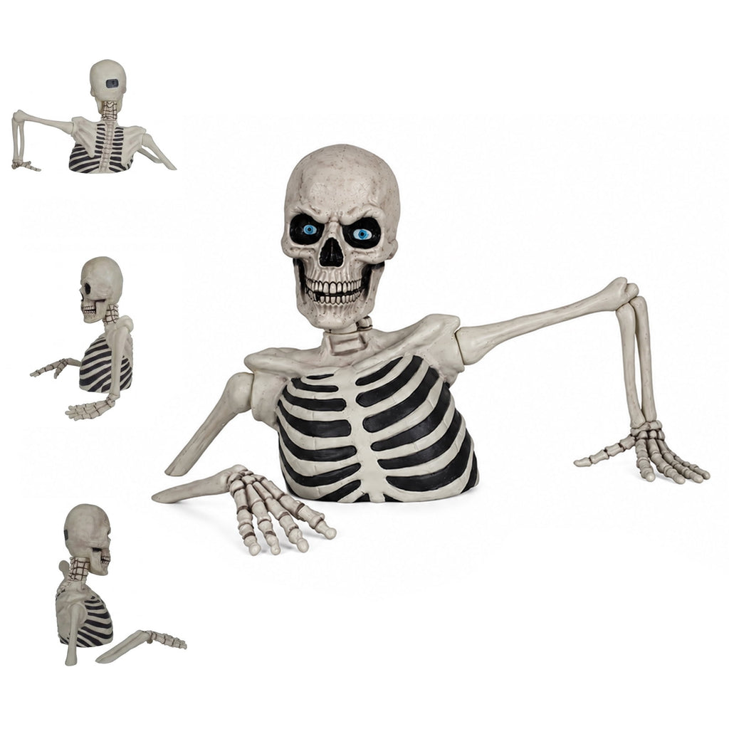 Witchwood™ Clearance Halloween Decorations Skeletons, Giant Ground Breaking Skeleton with LCD Eyes, Spooky Haunted Home Halloween Decorations Outdoor for Yard, Patio & Front Porch