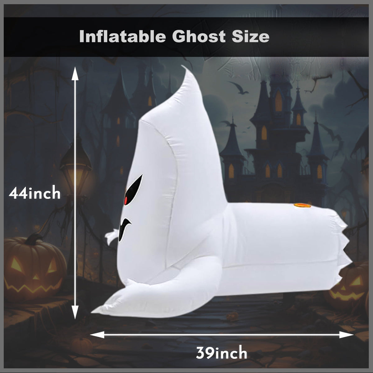 Witchwood™ 4.6 FT Halloween Inflatable Ghost Blow Up Ghost Broke Out from Window Halloween Decor