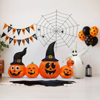 Witchwood™ 8FT Halloween Inflatable Pumpkin Ghost Scene, 5 Total LEDs, Waterproof Polyester, Quick Inflation with Stakes/Ropes for Yard/Garden/Indoor